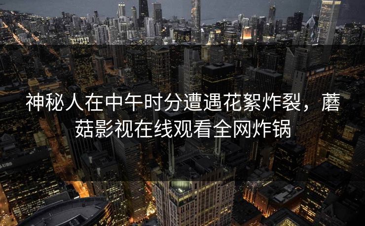 神秘人在中午时分遭遇花絮炸裂,蘑菇影视在线观看全网炸锅
